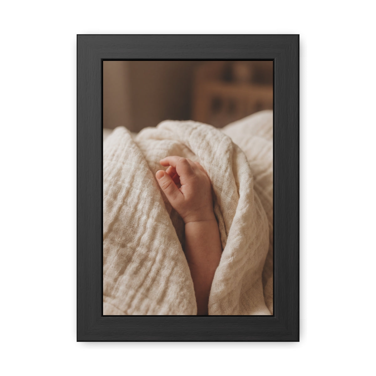 Framed Poster - Tender Newborn Hand (8×12, 9×11, 11×14... |...