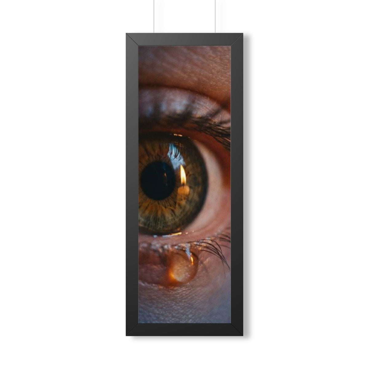 Framed Vertical Poster - Amber Iris Reflection Fine Art... |...