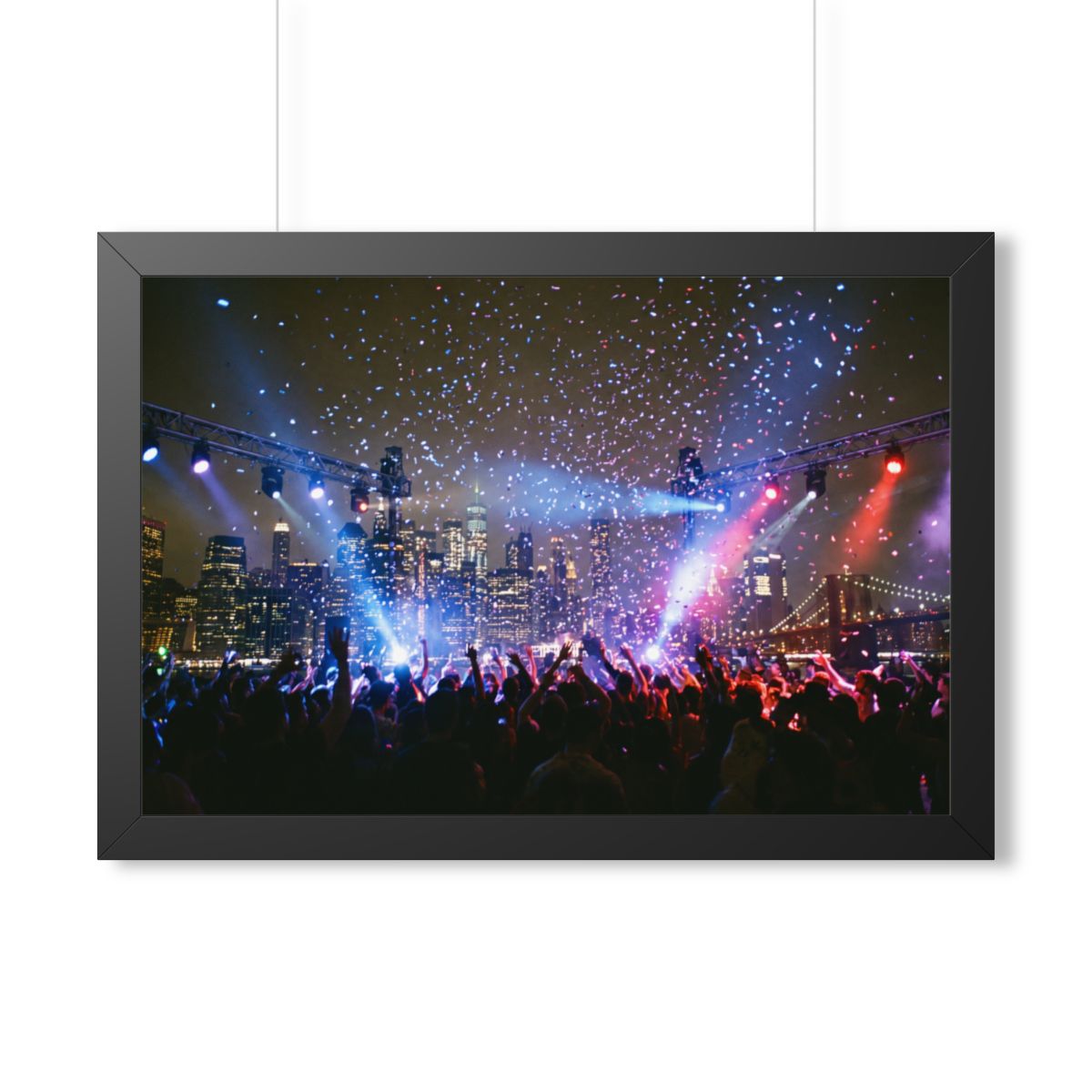 Framed Horizontal Poster - City Skyline Festival Euphoria......