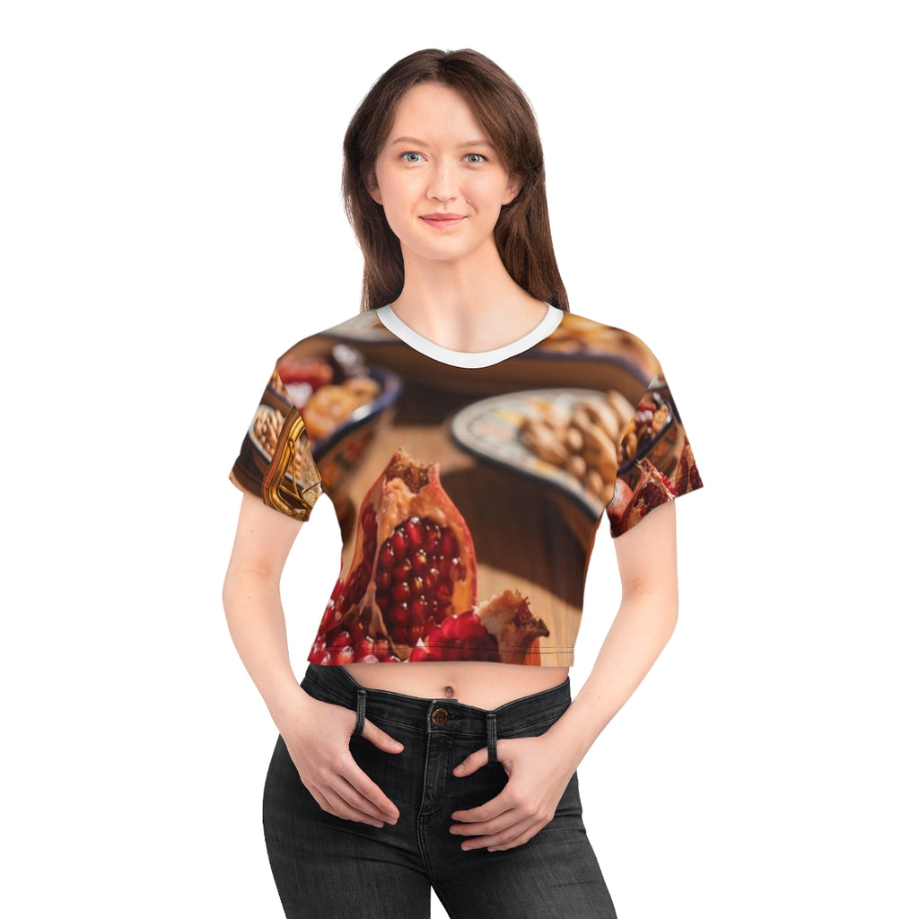 Crop Tee - Amber Harvest Feast | Echovira Gallery
