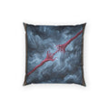 Poly Velvet Pillow with Crimson Abstract Art