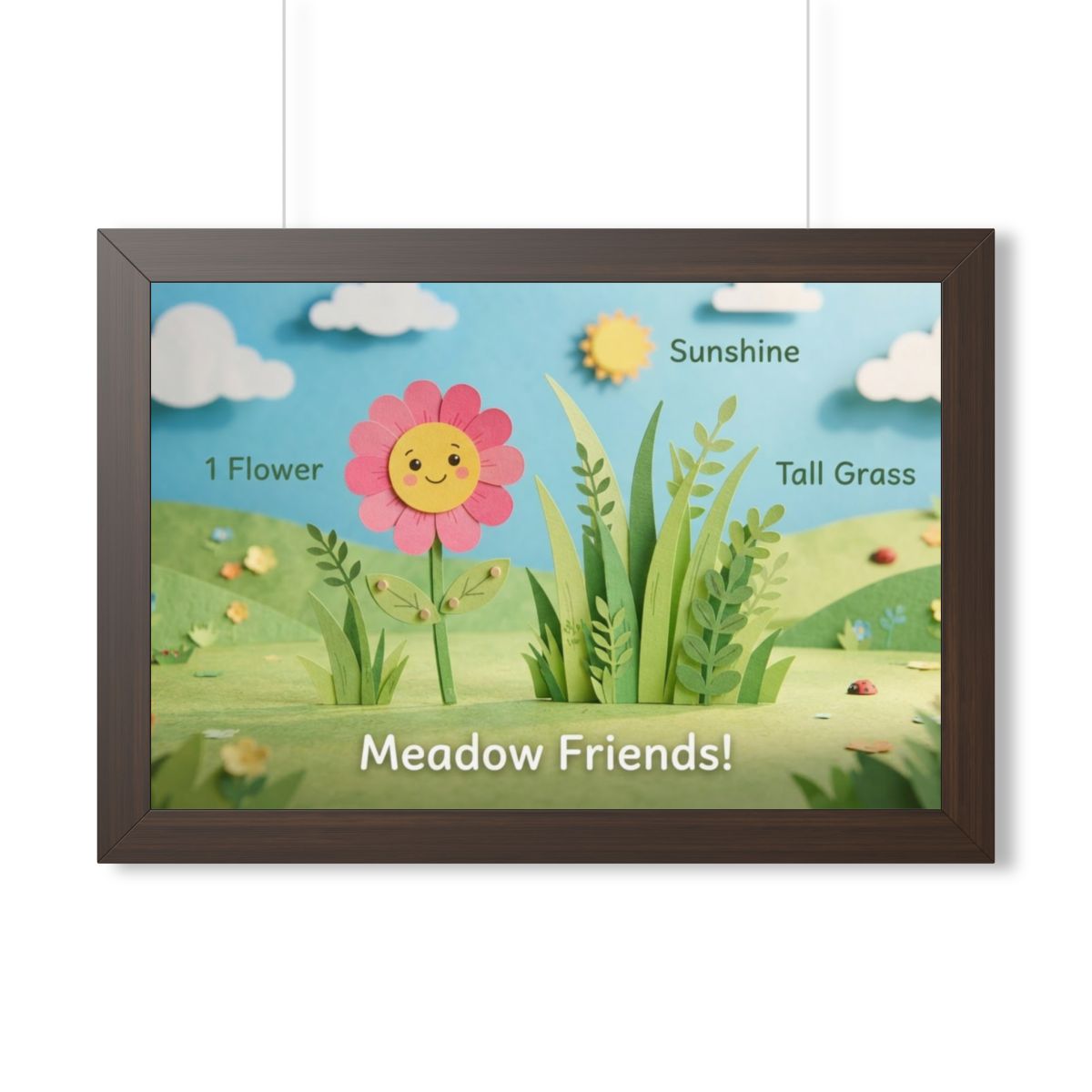 Framed Horizontal Poster - Meadow Vista — Walnut (14×11... |...