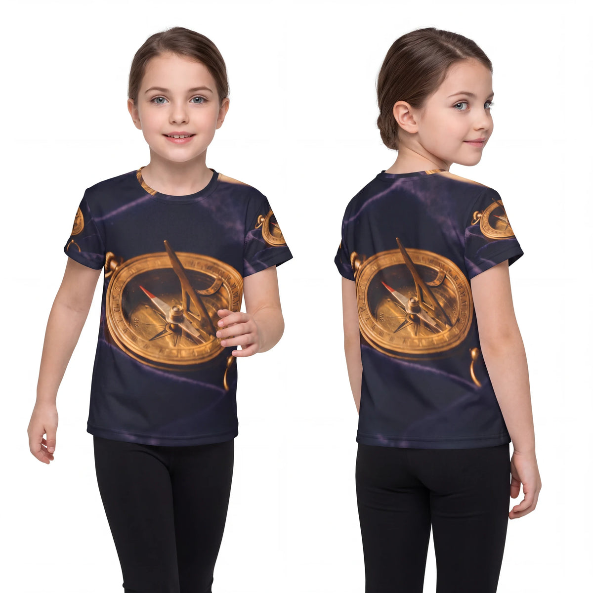 Kids Sports Jersey with Vintage Brass Sundial