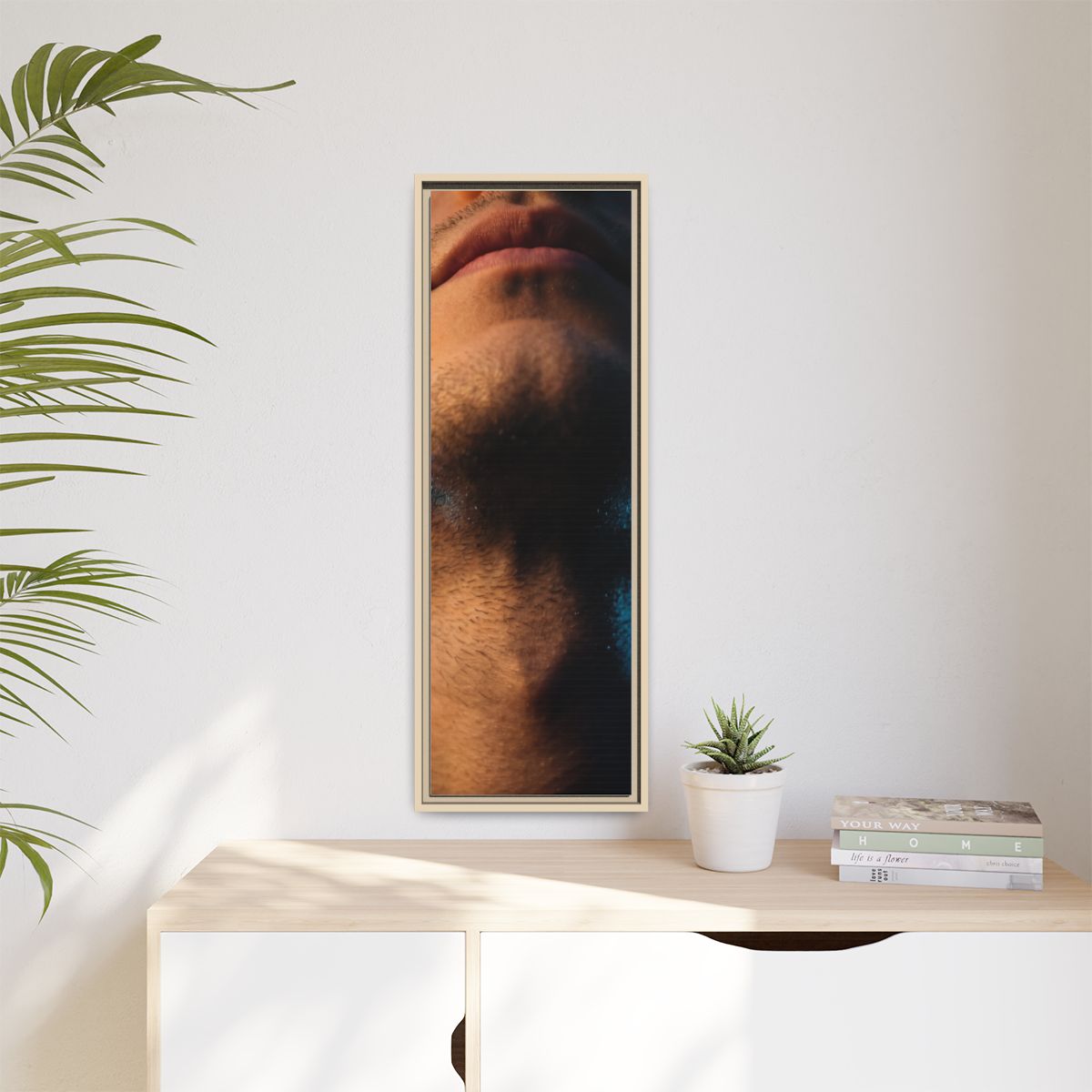 Matte Canvas, Framed - Neon Shadows Cinematic Portrait Art...