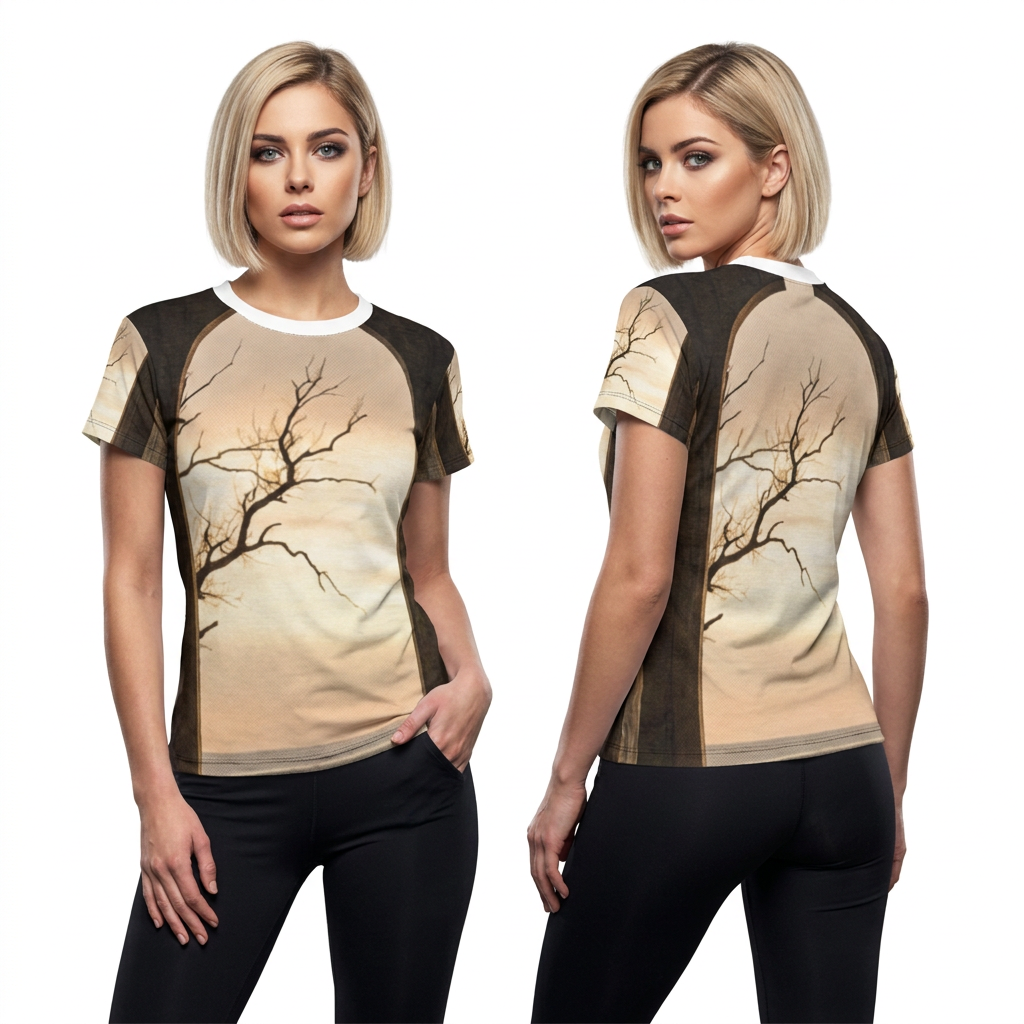 Women's Tee with Brutalist Architecture Art