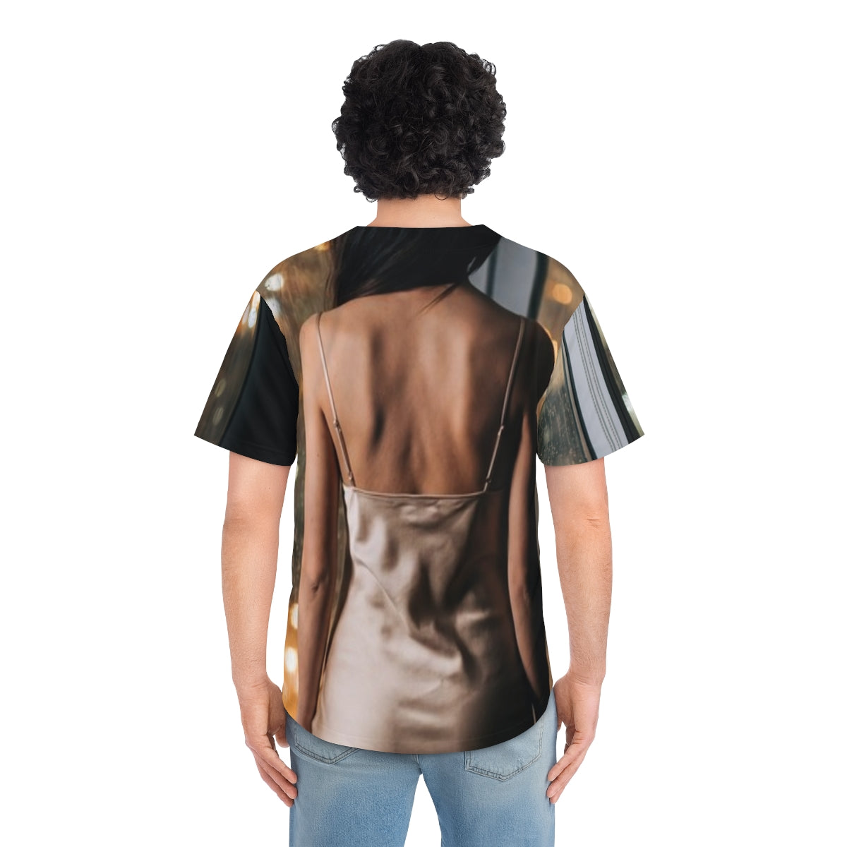 Men's Baseball Jersey - Rainscape Shimmer | Echovira Gallery
