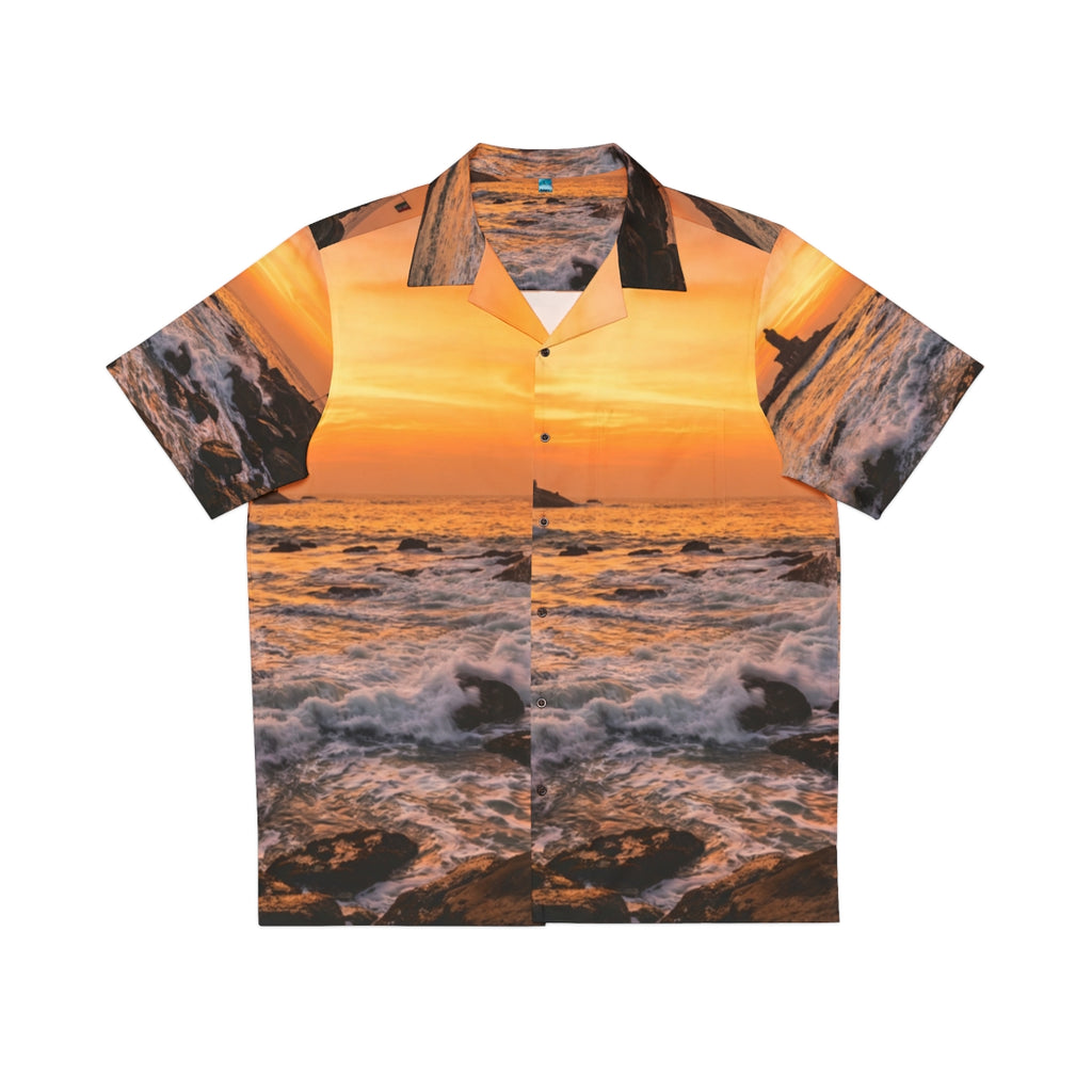 Herren Hawaiihemd - Goldene Stunde an der Küste