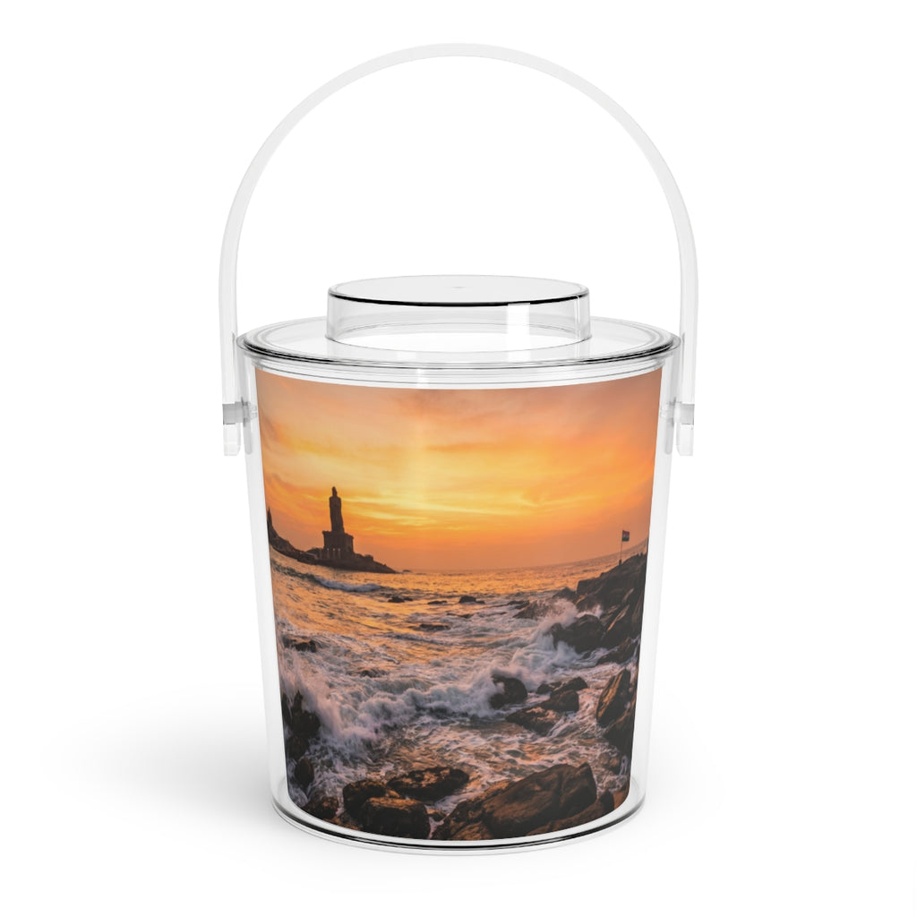 Ice Bucket with Tongs - Ice Bucket - Golden Coastal...