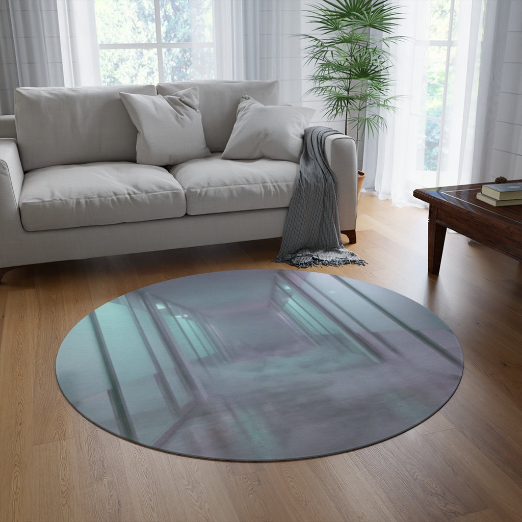 Round Rug - Ethereal Void Corridor | Echovira Gallery