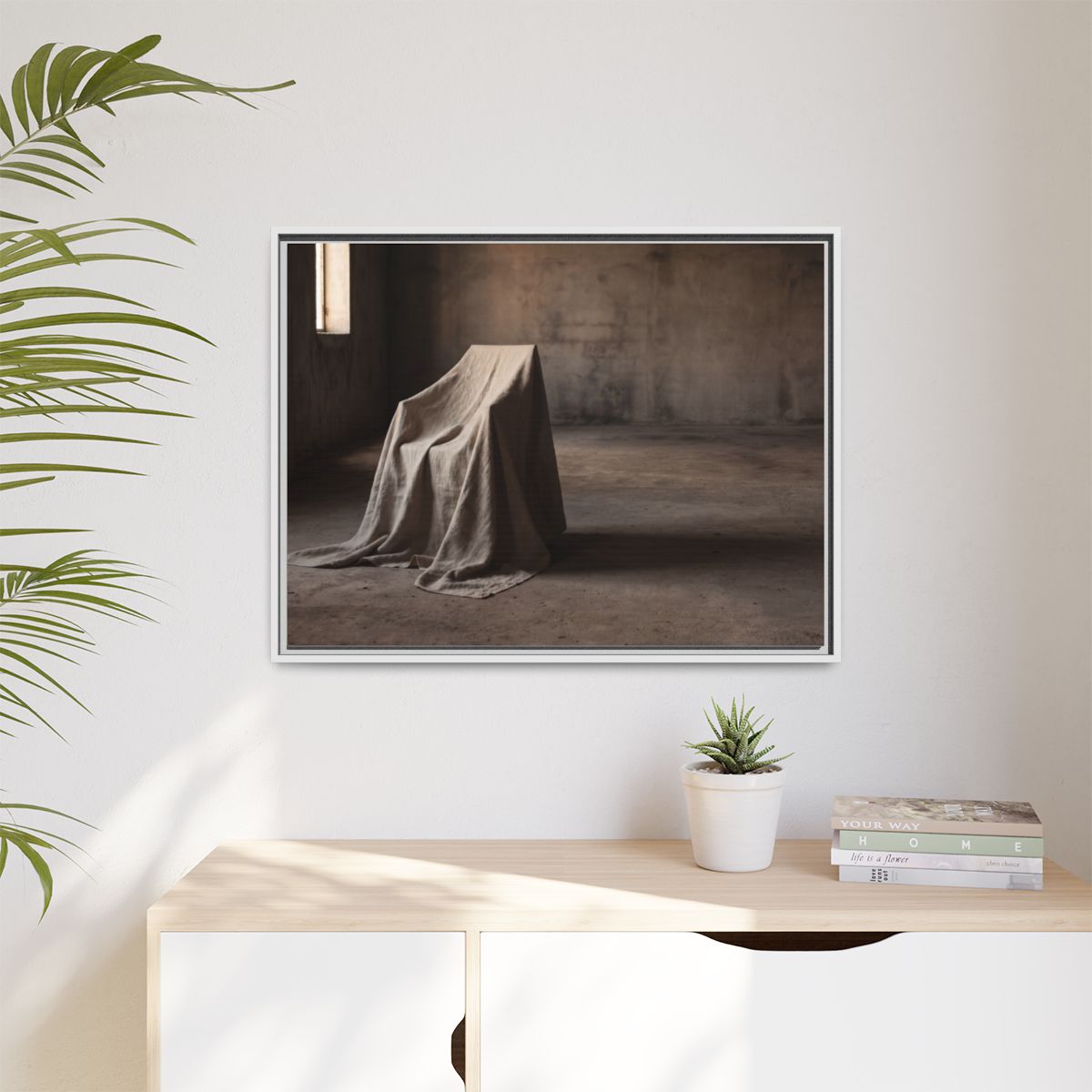Matte Canvas, Framed - Draped Silence Still Life Art... |...