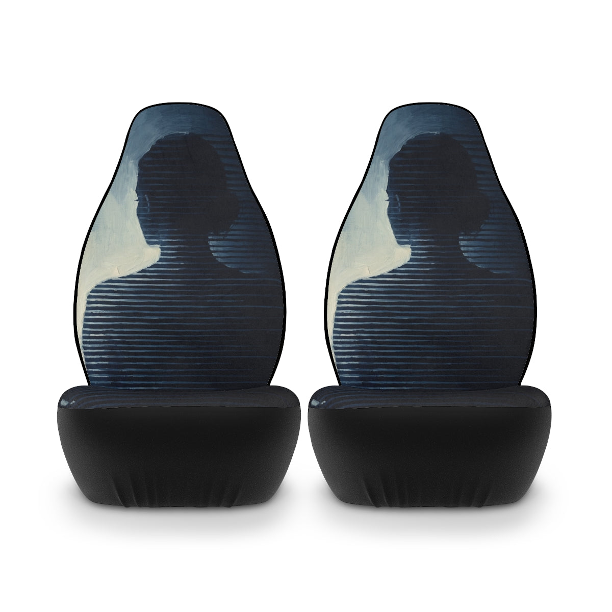 Polyester Car Seat Covers - Shadowed Reverie Silhouette Art...