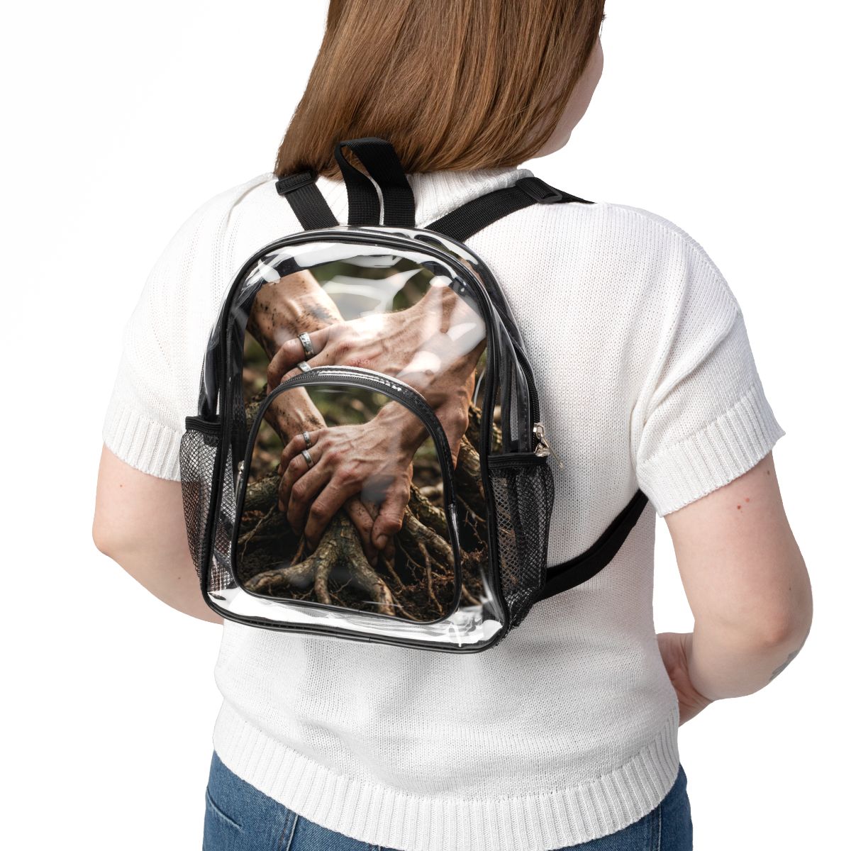 Clear Stadium Backpack Forest Roots Art
