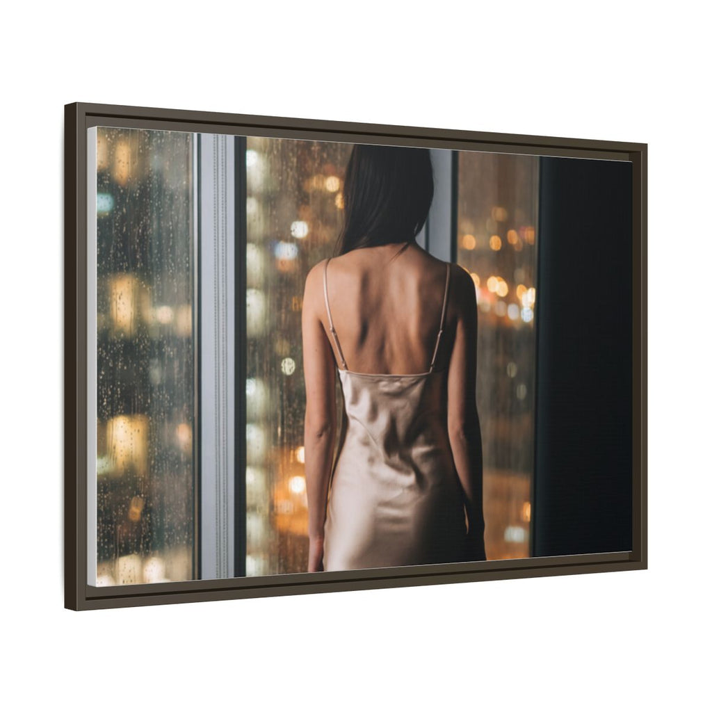 Framed Canvas - Midnight Rain Masterpiece — Espresso / 1.25"
