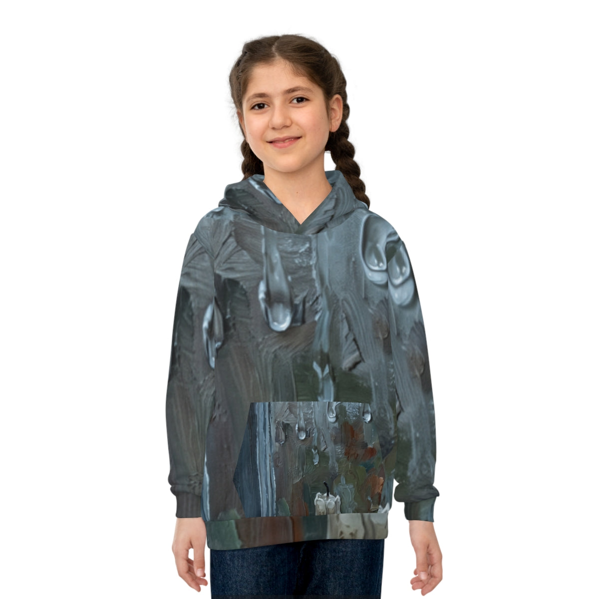 Kids Hoodie Melting Candle Rainy Window Art