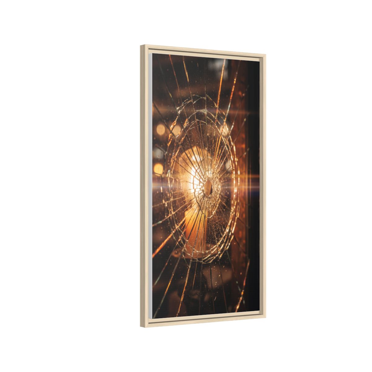 Framed Matte Canvas - Shattered Glass — Natural / 1.25"