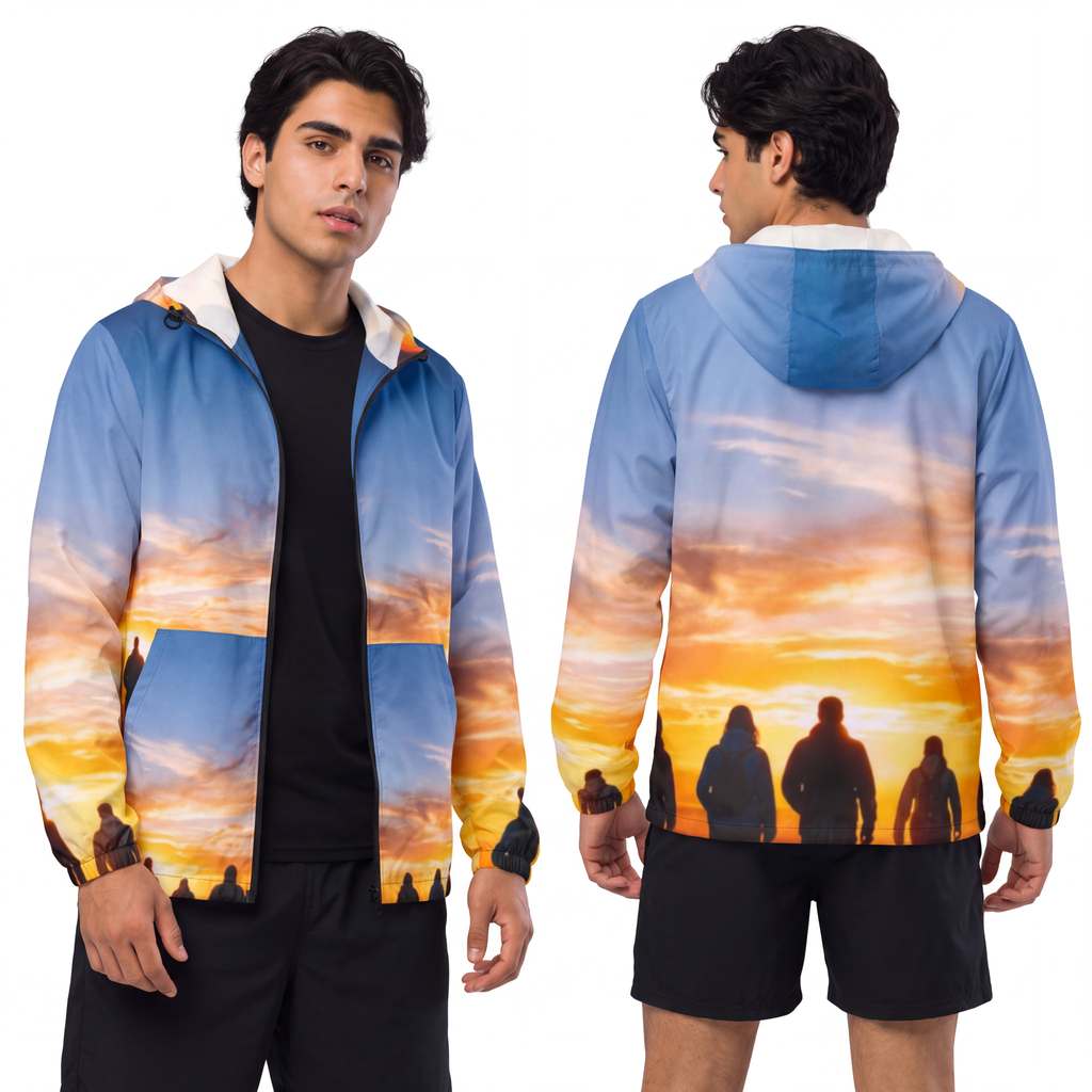Men's Windbreaker Jacket - Sunset Trail | Echovira Gallery