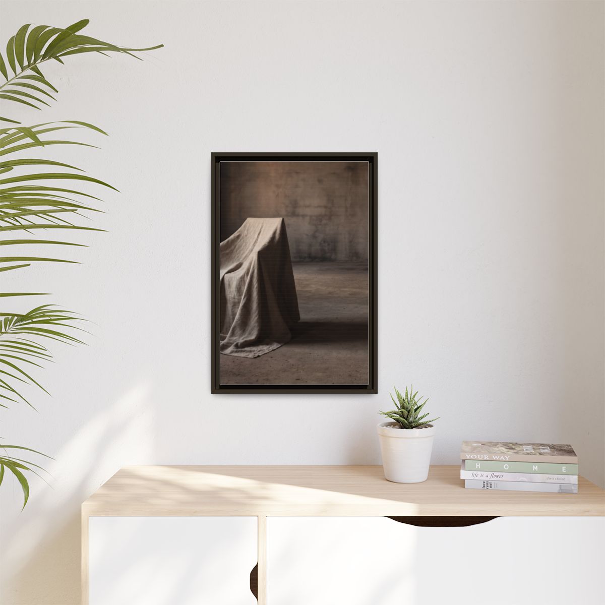 Matte Canvas, Framed - Draped Silence Still Life Art... |...