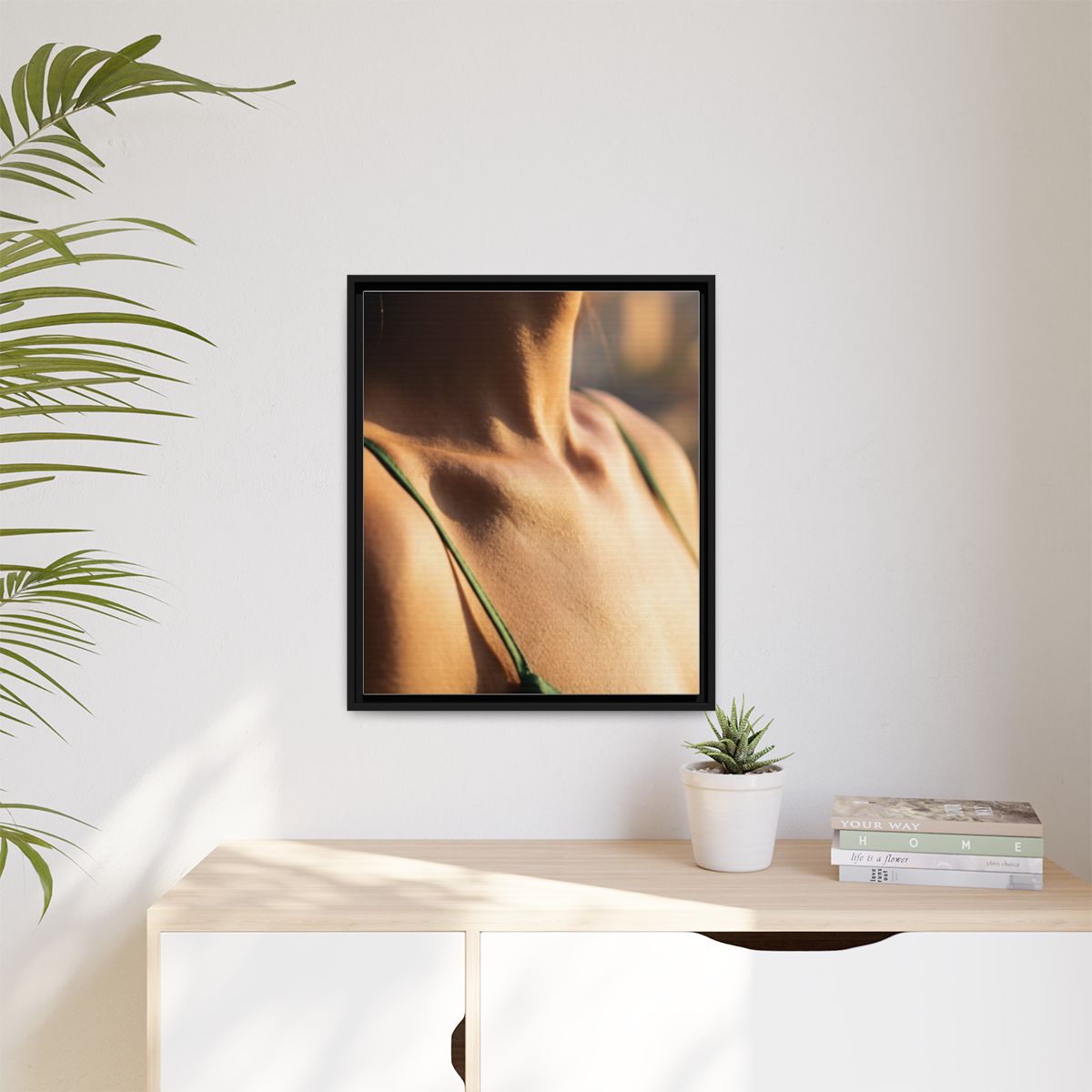 Golden Hour Matte Canvas - Framed Sunset Wall Art — Black /...