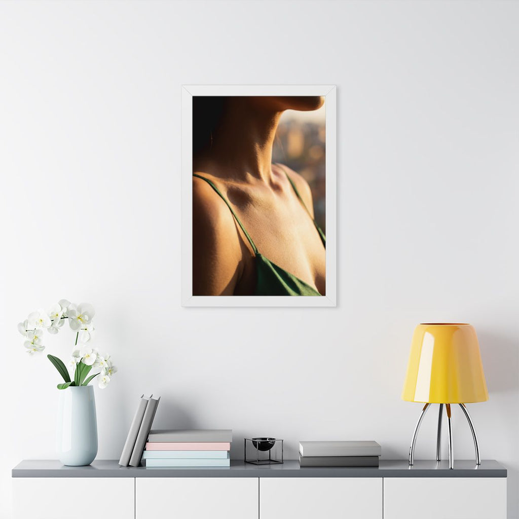 Framed Vertical Poster - Golden Hour Glow - Minimalist... |...