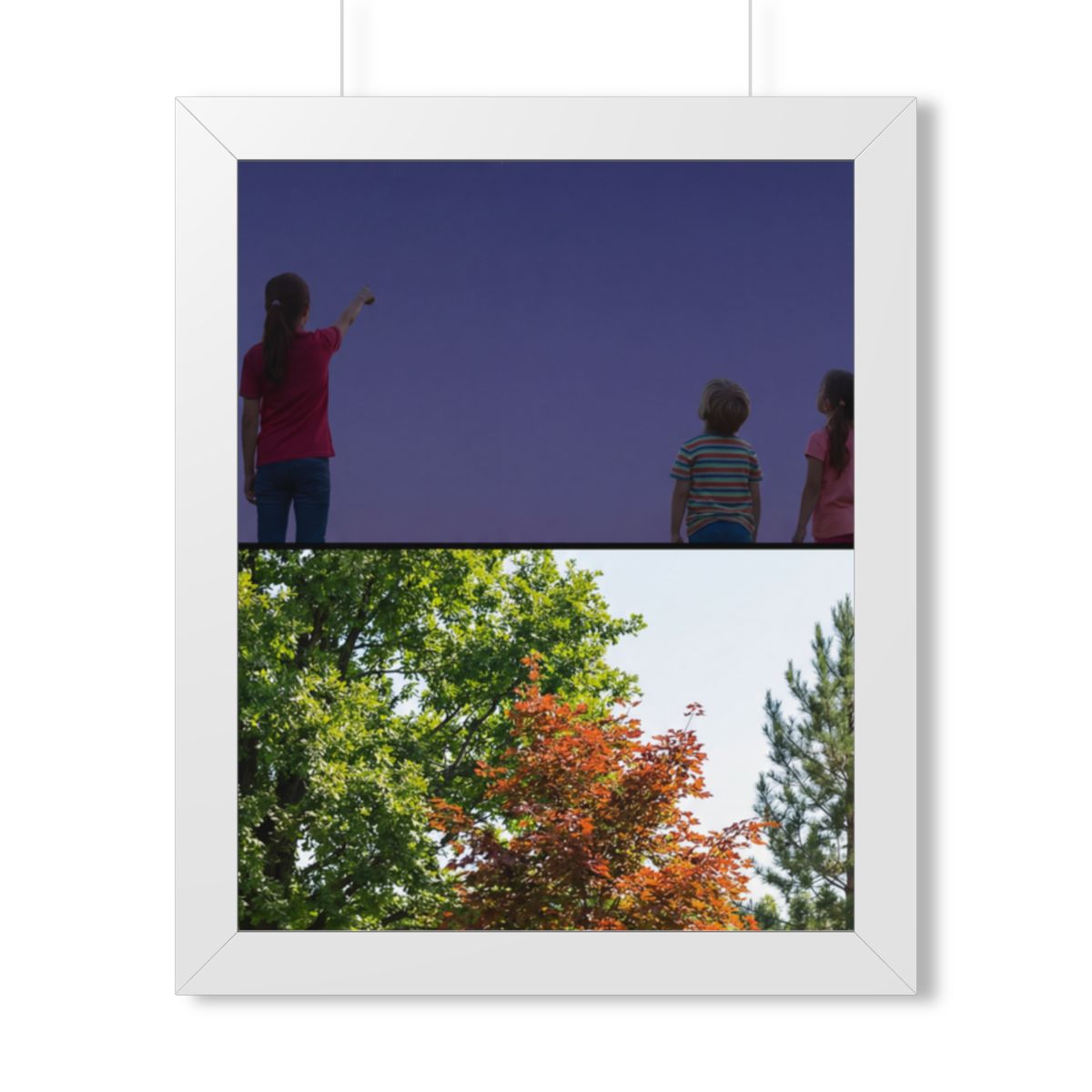 Framed Vertical Poster - Stardust & Forest Discovery — White...