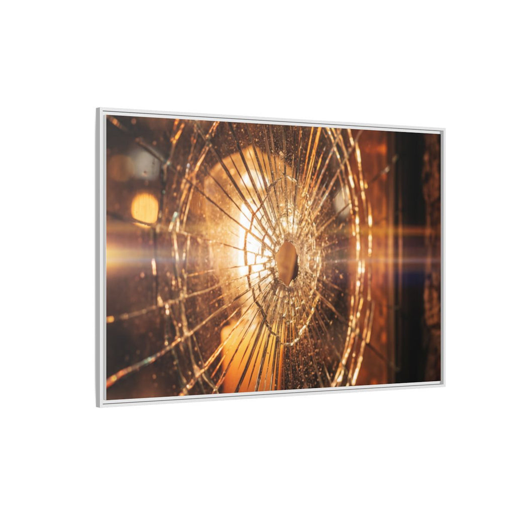 Framed Matte Canvas - Shattered Glass — White / 1.25"