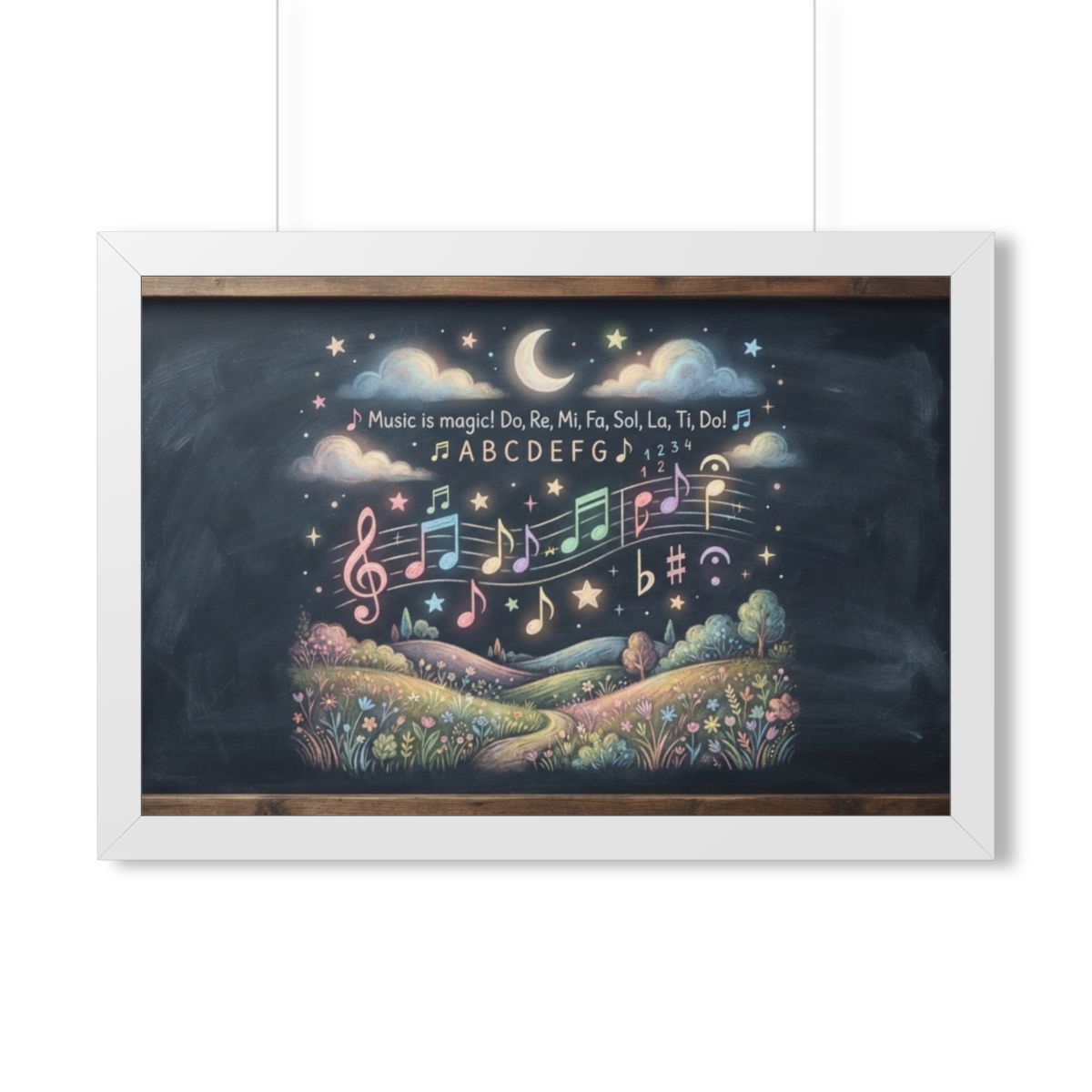 Framed Horizontal Poster - Melody Meadows — White (14×11......