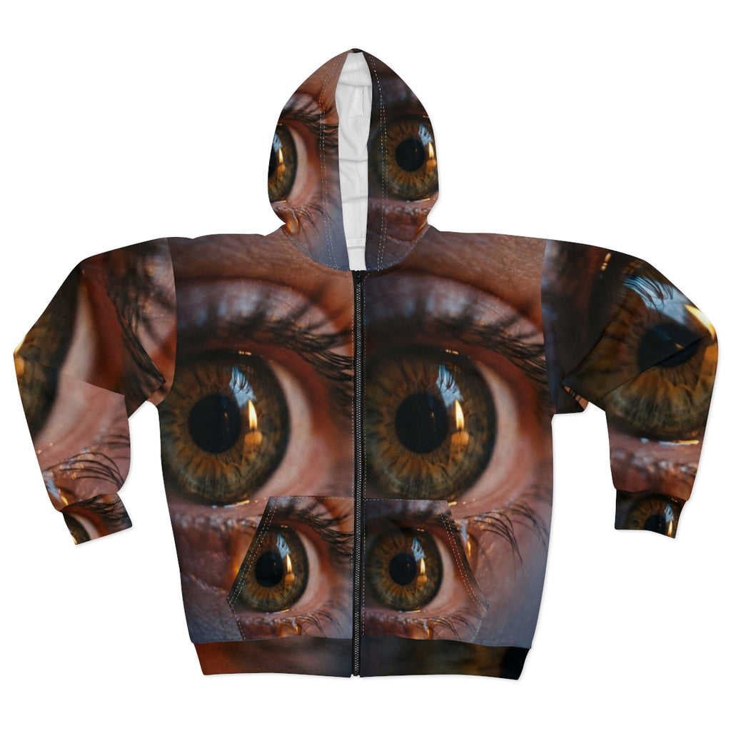 Unisex Zip Hoodie - Amber Iris Reflection Fine Art Print |...