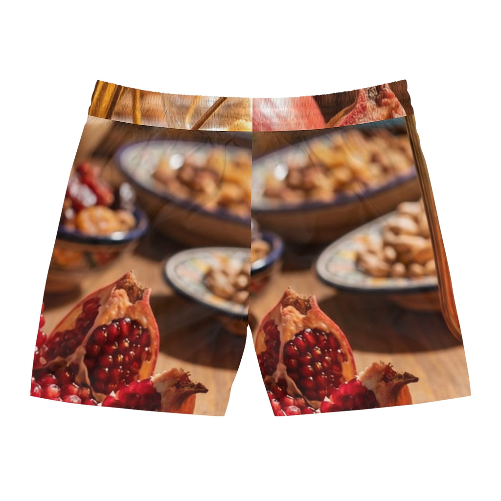 Men's Swim Shorts - Amber Harvest Feast | Echovira Gallery