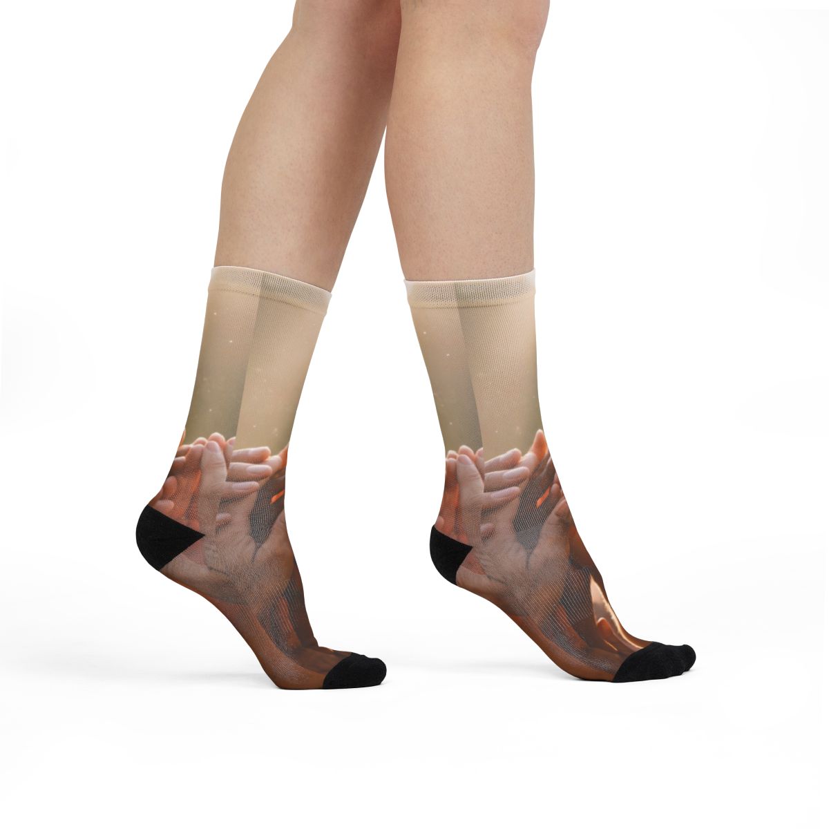 Sublimation Crew Socks - Golden Rays of Unity Wall Art |...