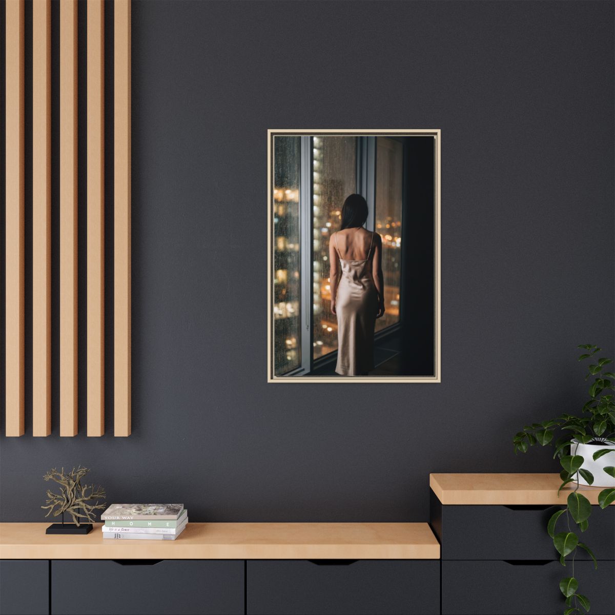 Framed Matte Canvas - Cinematic Nights — Natural / 1.25"