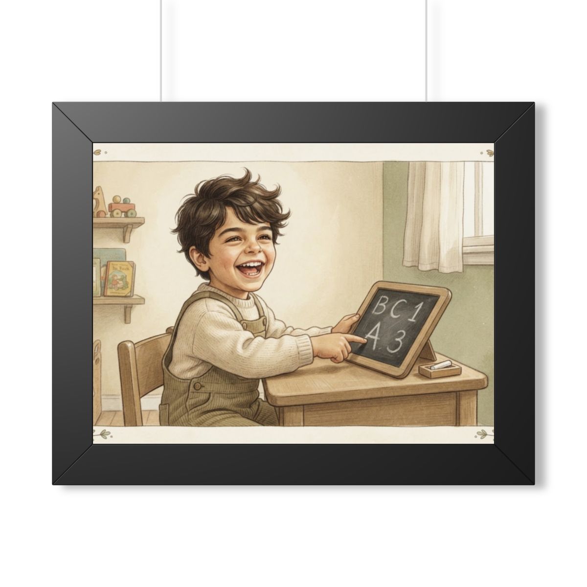 Framed Horizontal Poster - Little Scholar — Black (14×11......