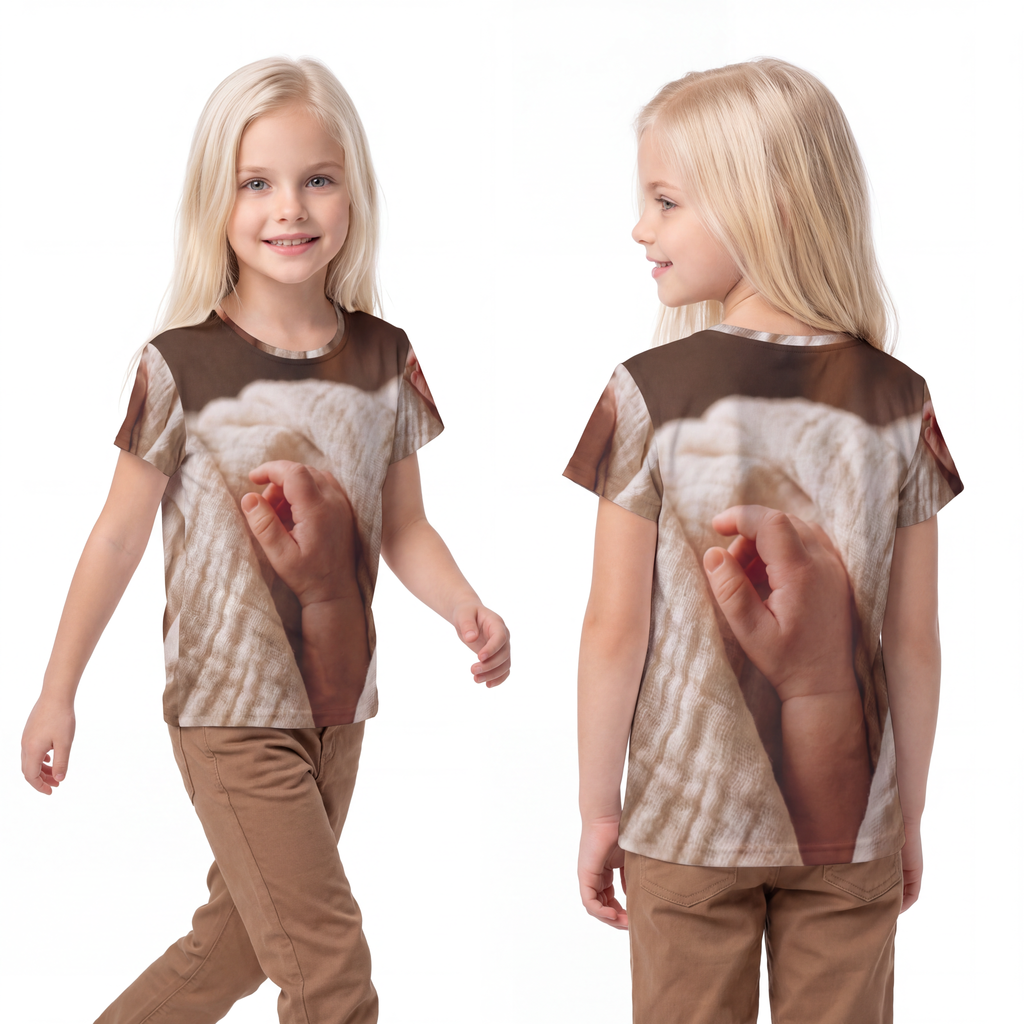 Kids Sports Jersey - Tender Newborn Hand in Cozy Linen... |...
