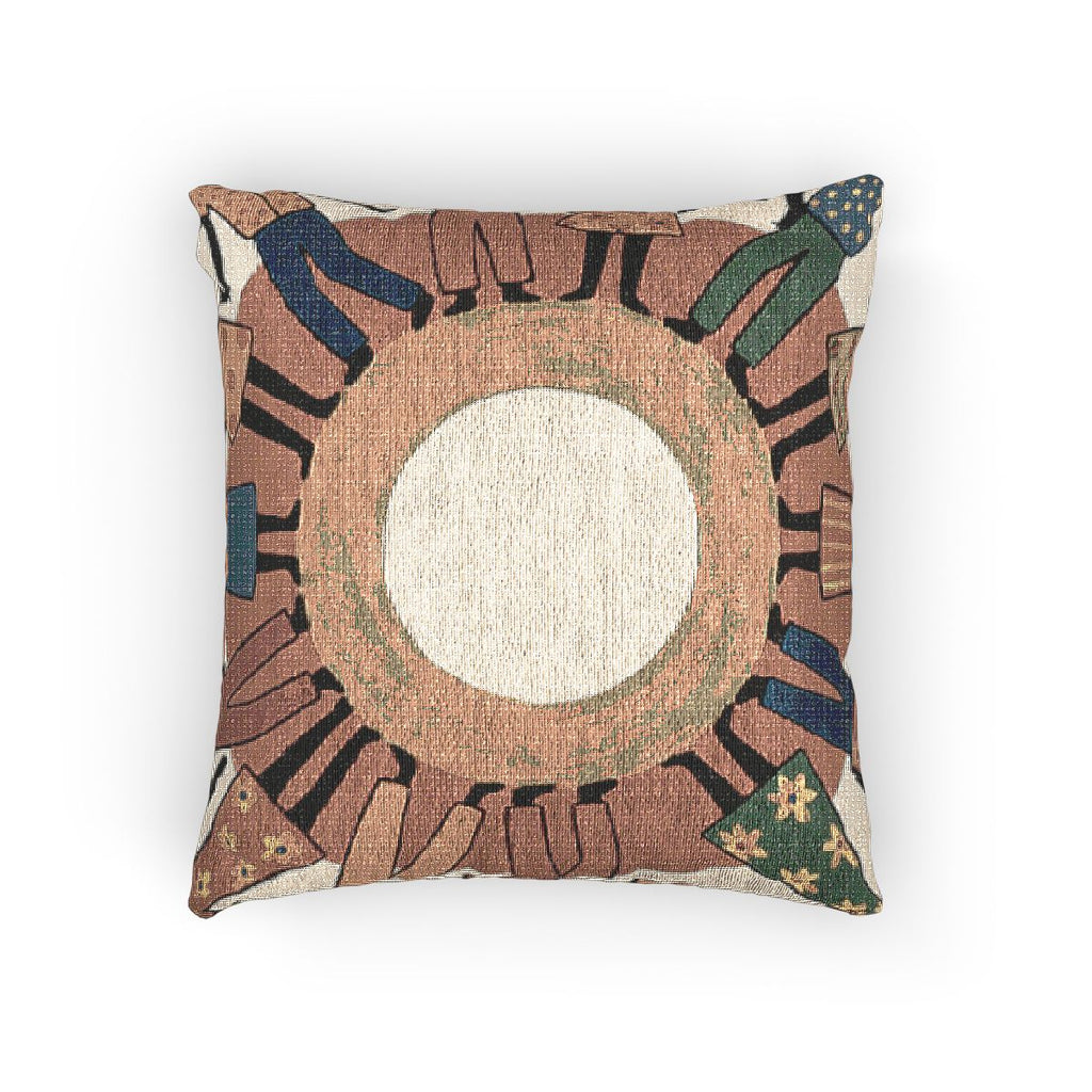 Woven Pillow - Unity Mandala Folk Art | Echovira Gallery