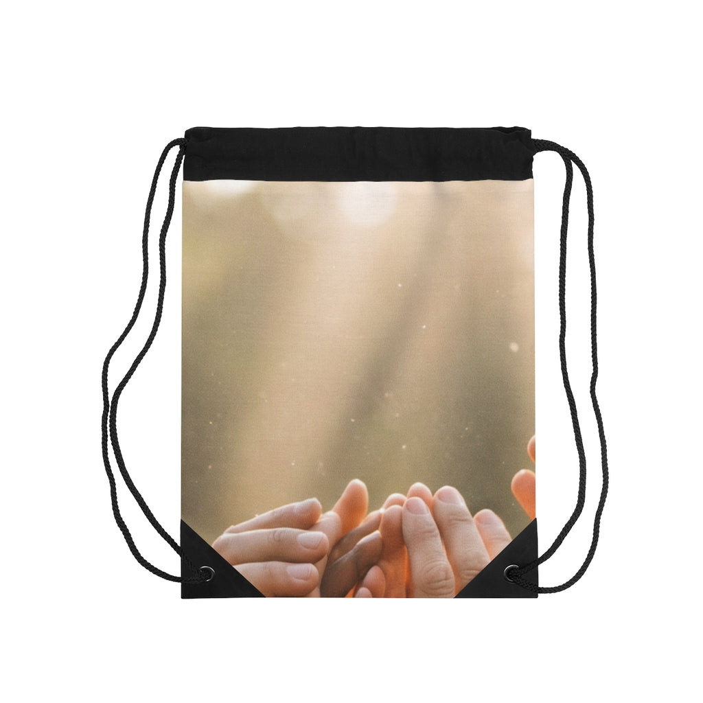 Drawstring Bag - Golden Rays of Unity Wall Art | Echovira...