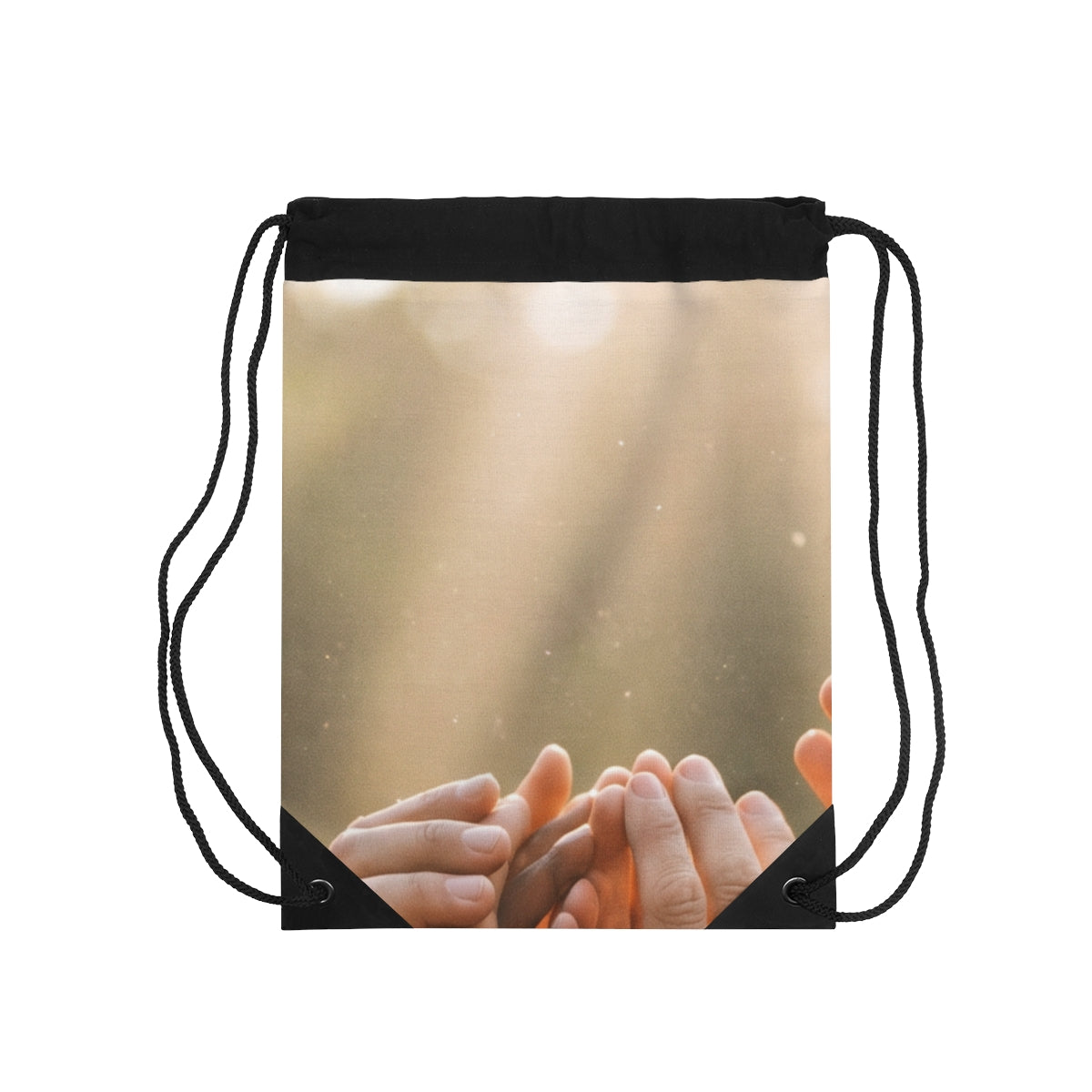 Drawstring Bag - Golden Rays of Unity Wall Art | Echovira...