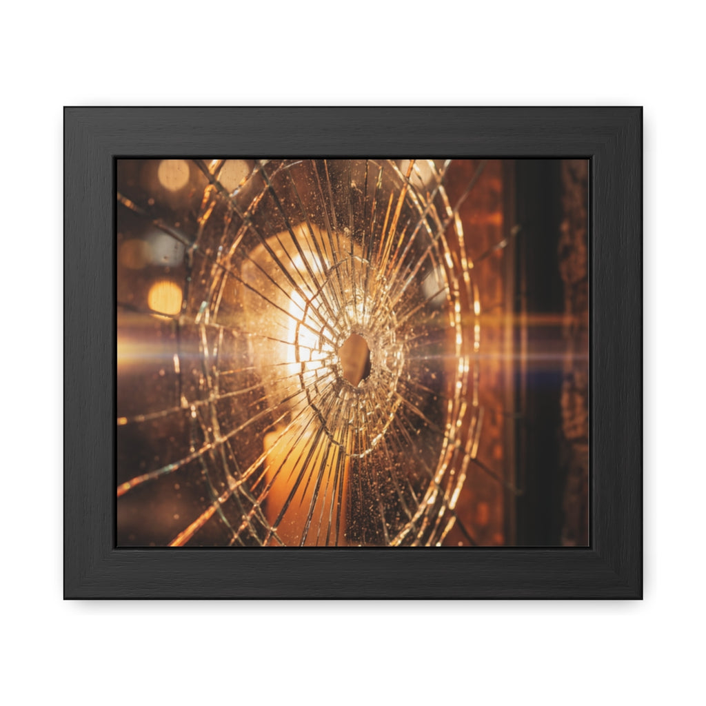 Framed Poster - Moody Fractured Glass — Landscape