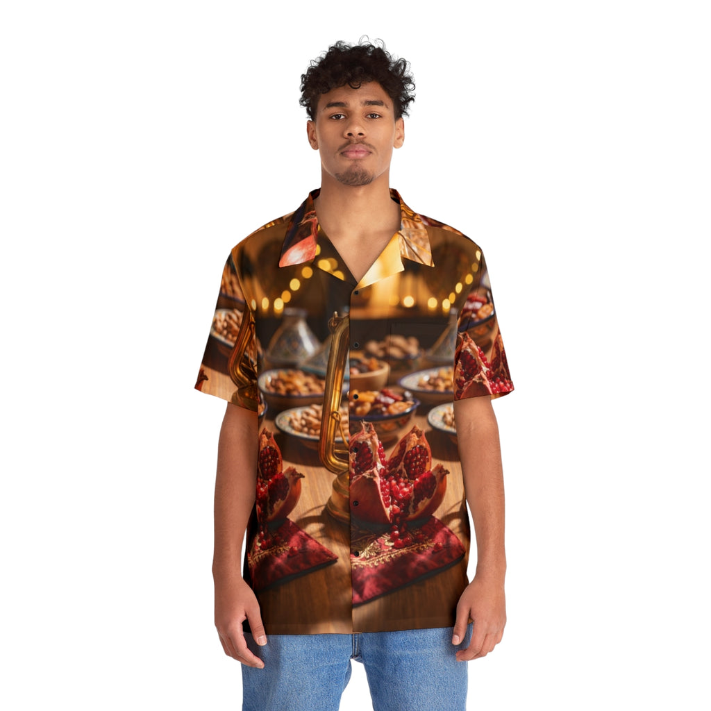 Men's Hawaiian Shirt - Amber Harvest Feast | Echovira...
