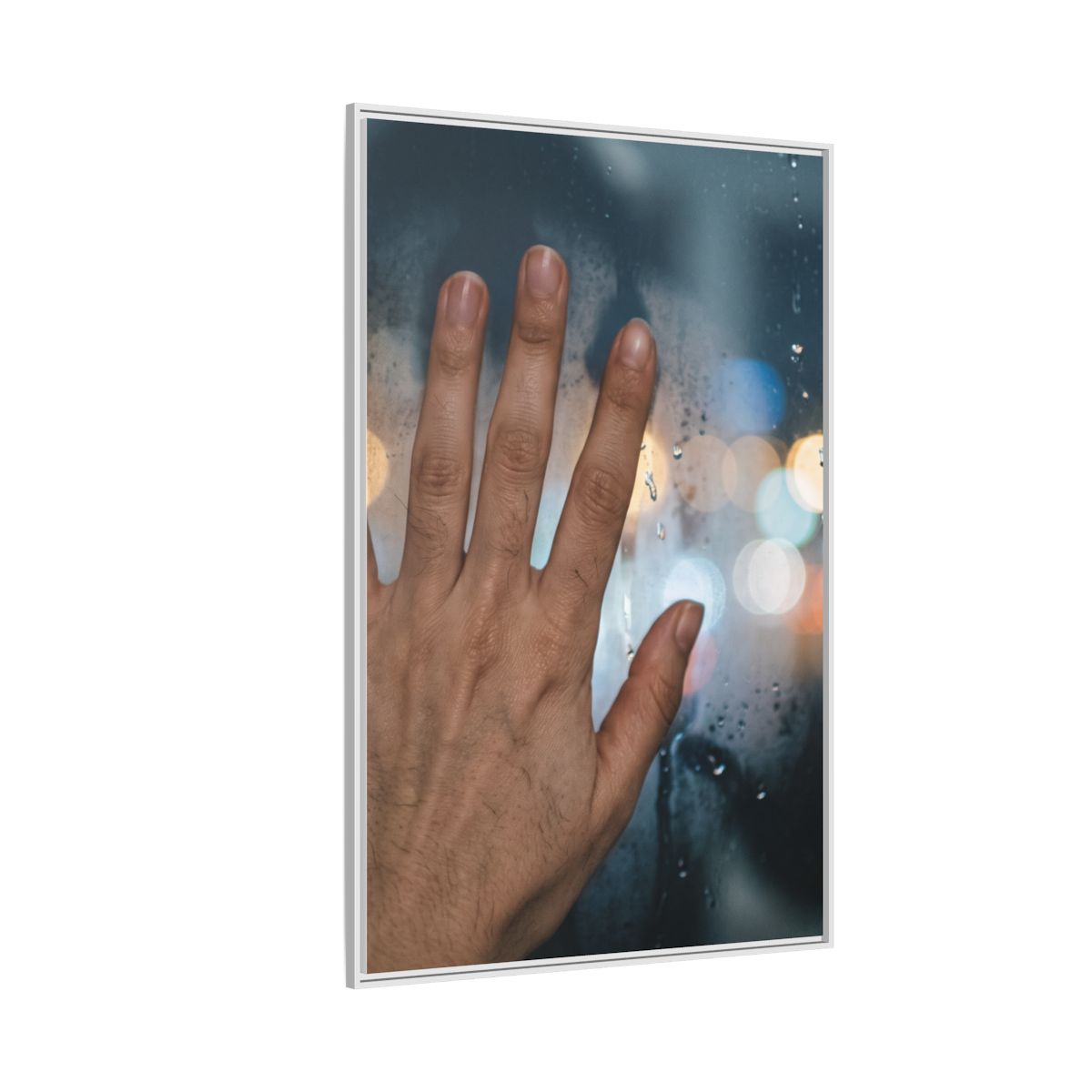Portrait Framed Matte Canvas Rainy City Art