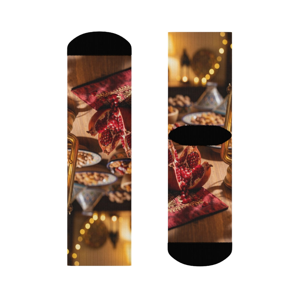Crew Socks - Amber Harvest Feast | Echovira Gallery