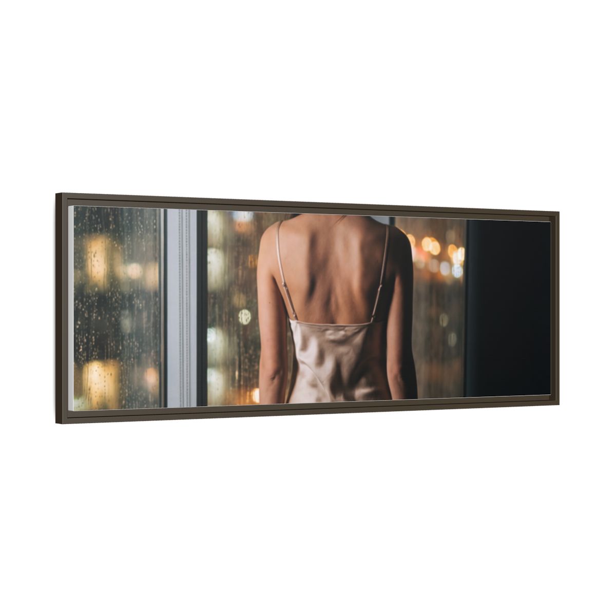 Framed Canvas - Midnight Rain Masterpiece — Espresso / 1.25"