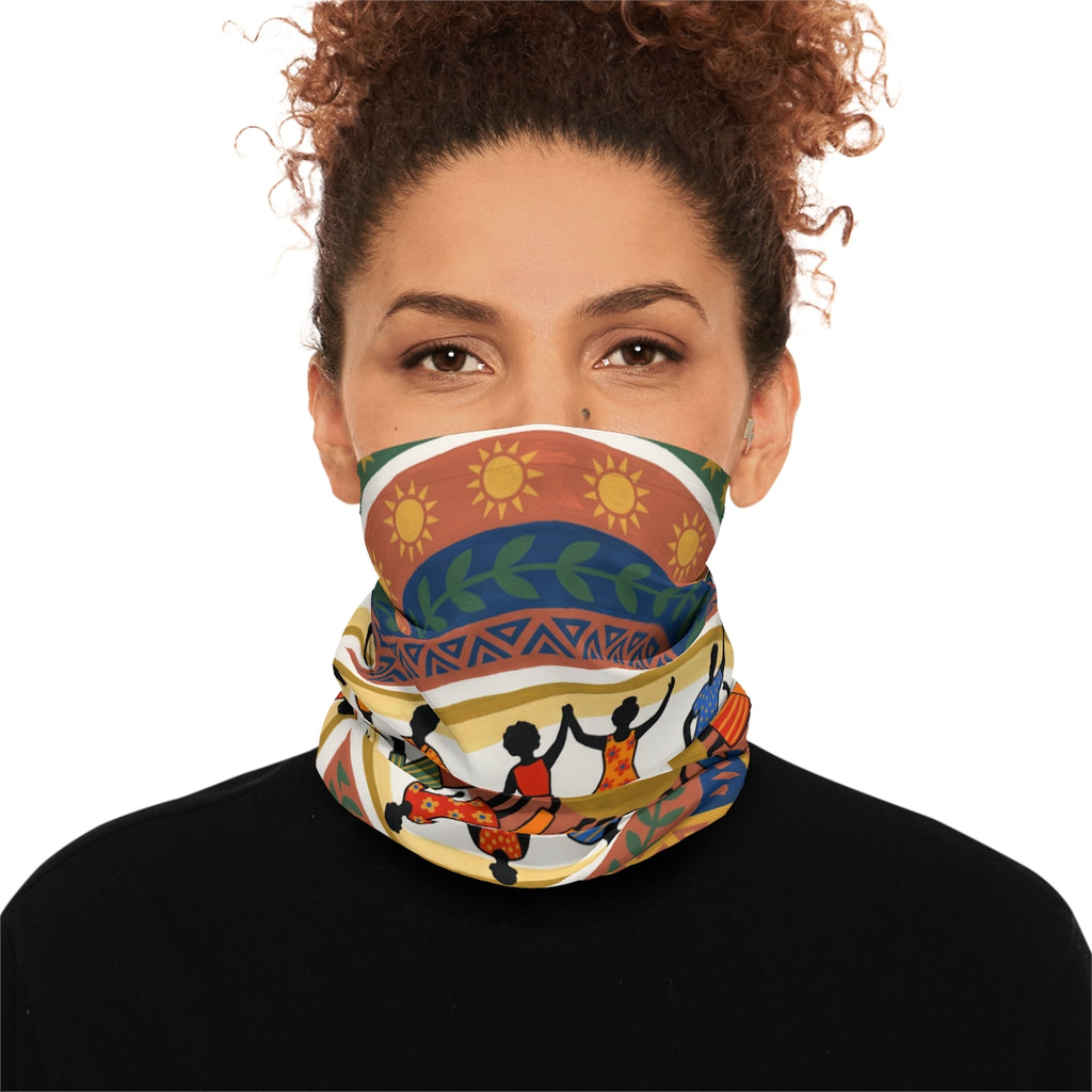 Lightweight Neck Gaiter - Unity Mandala Folk Art | Echovira...