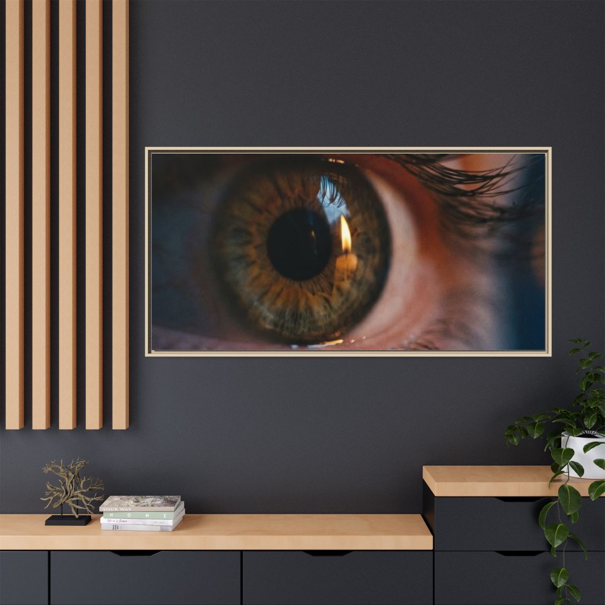 Matte Canvas, Framed - Amber Iris Reflection Fine Art Print...