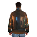 Men's Puffer Jacket - Shadowed Alleyway Mystery Art Print |...
