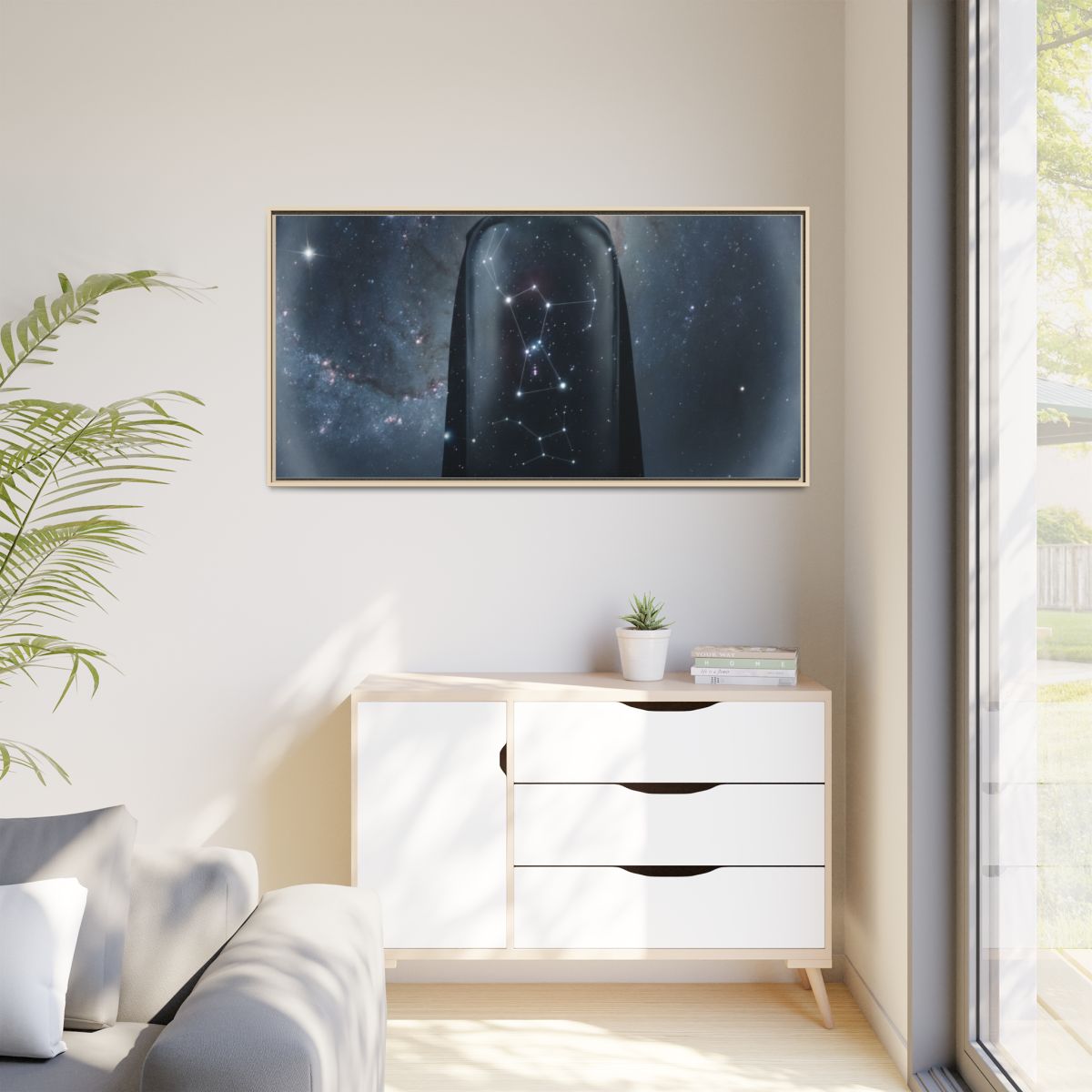 Matte Canvas, Framed - Cosmic Sentinel Orion Constellation...