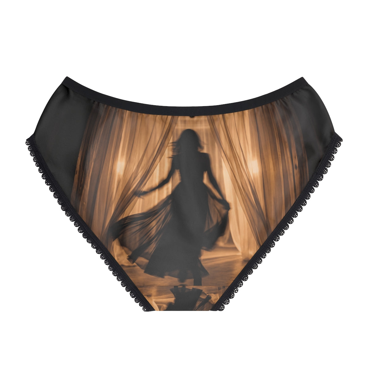 Women's Briefs - Golden Silhouette Art - Ethereal Curtain......
