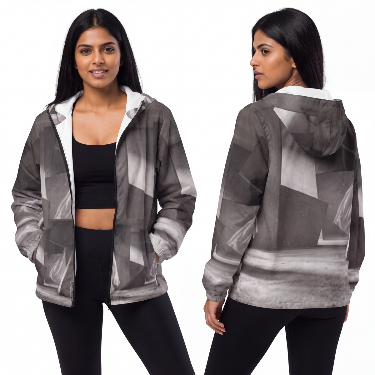 Windbreaker Jacket - Concrete Haven | Echovira Gallery