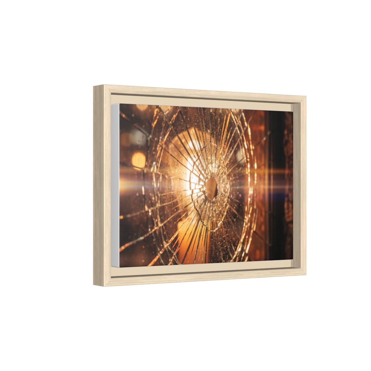 Framed Matte Canvas - Shattered Glass — Natural / 1.25"