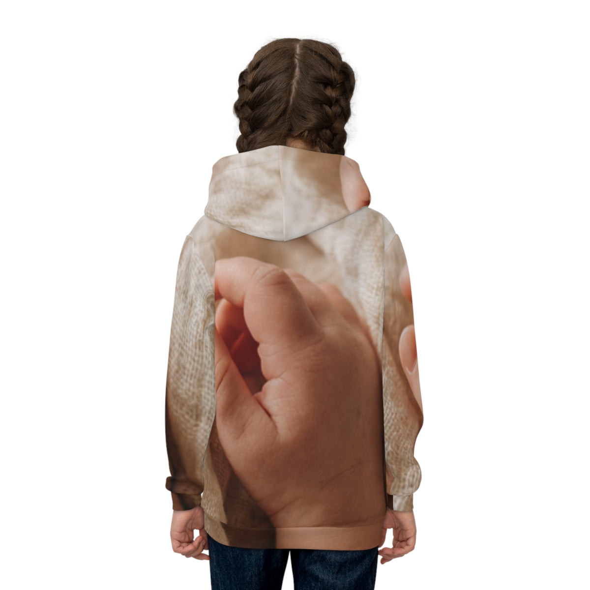 Children's Hoodie - Tender Newborn Hand in Soft Muslin... |...