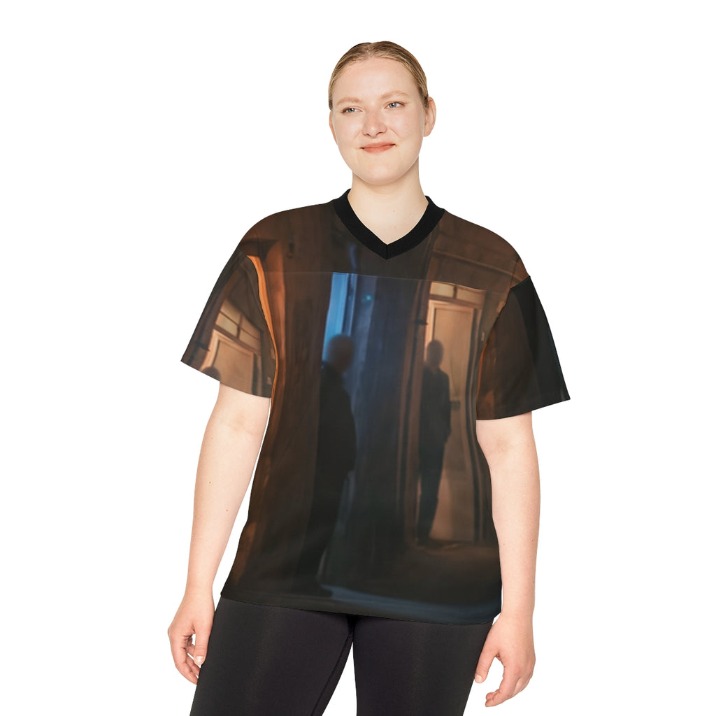 Unisex Football Jersey - Shadowed Alleyway Mystery Art Print...