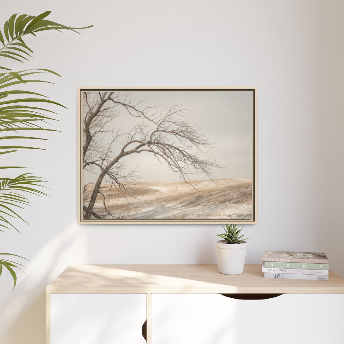 Matte Canvas, Framed - Winter Branch Solitude Landscape —......